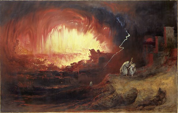 The Destruction of Sodom and Gomorrah (1852) by John Martin. Painting from the Laing Art Gallery