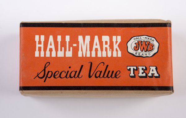 Orange packet of Hall-Mark Special Value Tea, 1914, from South Shields Museum